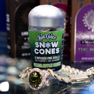 Green Apple – Snow Cone 5-Pack Infused Pre-Rolls